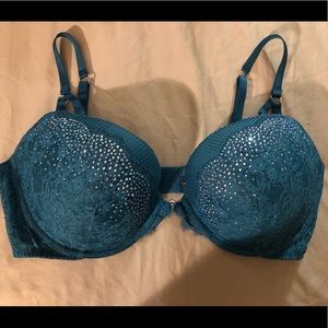 Victoria secret mermaid rhinestone bra teal 38DD